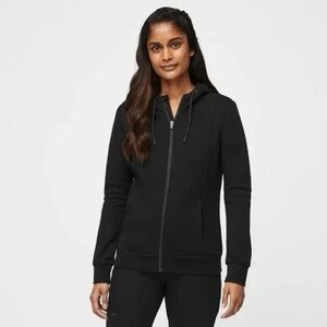 Figs Women's Essential Zip Up Hoodie Jacket Black Medium